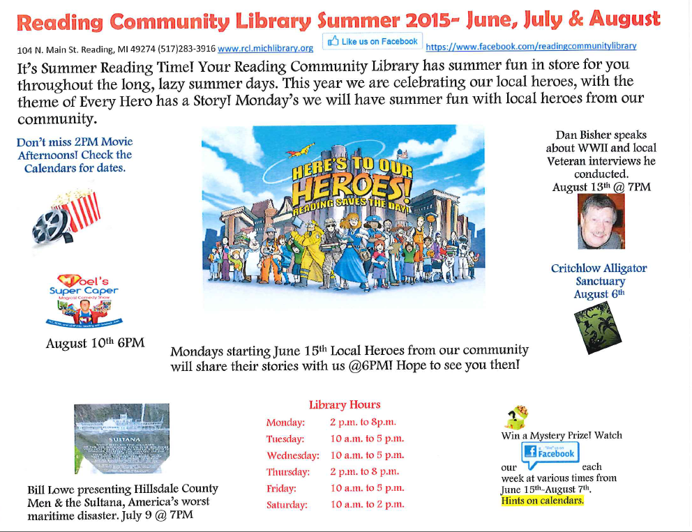 2015 RCL Summer Events